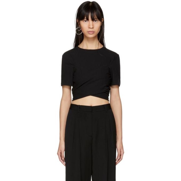 Alexander Wang Tops - alexander wang black high twist draped cropped tee
